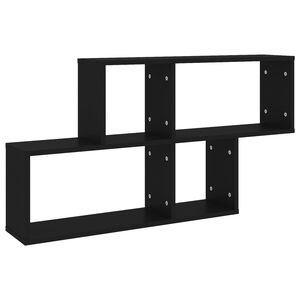 vidaXL Zidna polica crna 100 x 18 x 53 cm konstruirano drvo