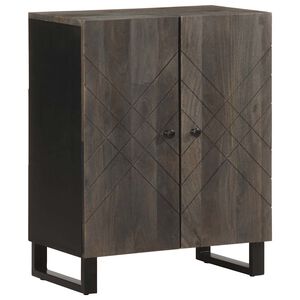 vidaXL Komoda crna 60x33x75 cm Puno drvo Mango