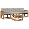 vidaXL Set vanjskih sofa 5 kom. Prirodna i svjetlosiva