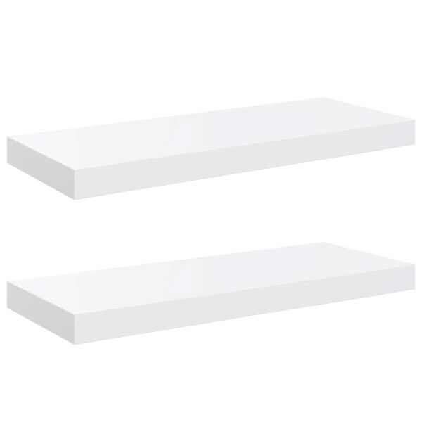 vidaXL Plutajuće zidne police 2 kom sjajne bijele 60x23,5x3,8 cm MDF