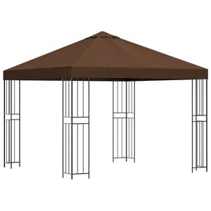 vidaXL Gazebo 3 x 3 m Smeđa Poliester i čelik 190 gsm