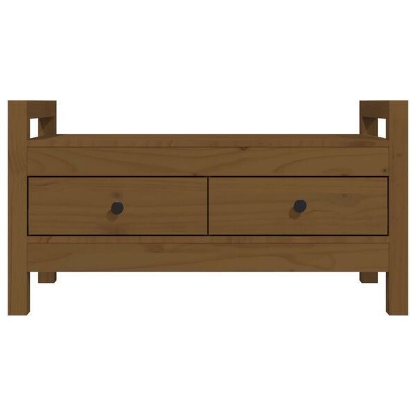 vidaXL Klupa za hodnik boja meda 80x40x43 cm od masivne borovine