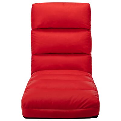 vidaXL Sklopiva podna stolica od umjetne kože crvena