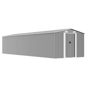 vidaXL Vrtno spremi&scaron;te sivo 257 x 779 x 181 cm od pocinčanog čelika