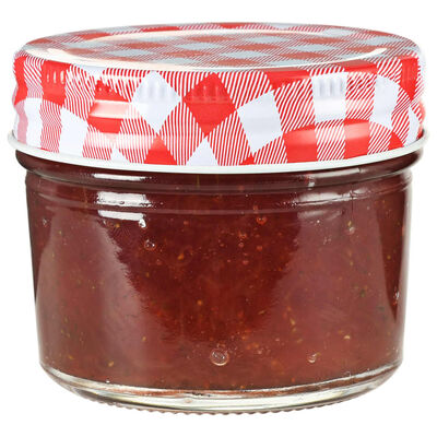vidaXL Staklenke za džem s bijelo-crvenim poklopcima 48 kom 110 ml