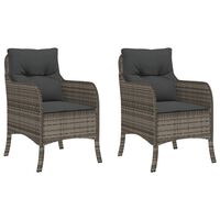 vidaXL Vrtne stolice s jastucima 2 kom sive od poliratana