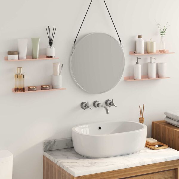 vidaXL Lebdeća polica Zidne 4 pcs Ružičasta 40 x 8,5 x 2,5 cm Čelik