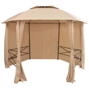 vidaXL Vrtni &scaron;ator/paviljon sa zavjesama &scaron;esterokutni 360 x 265 cm