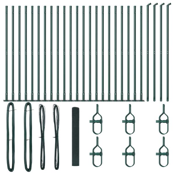 vidaXL Stup za ogradu Zelena 50 x 1,2 m (16 x 16 mm mreža) Čelik i PVC