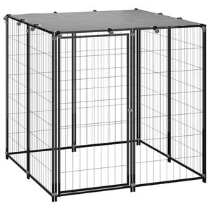 vidaXL Kavez za pse crni 110 x 110 x 110 cm čelični