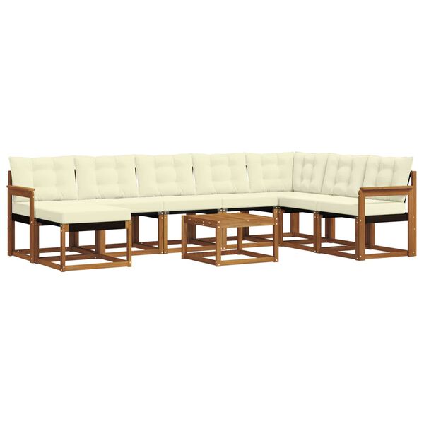 vidaXL Set vanjskih sofa s jastukom 9 pcs Prirodna i krem