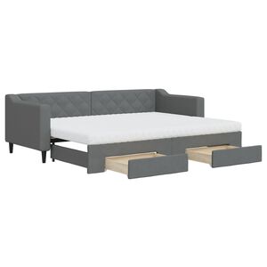 vidaXL Dnevni krevet na razvlačenje tamnosivi 80 x 200 cm od tkanine