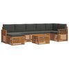 vidaXL Setovi sofa 8 pcs Prirodna i antracit Čvrsto drvo akacije