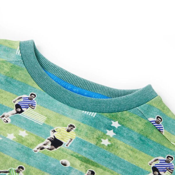 Dječja topla majica svjetlozelena pro&scaron;arana 116