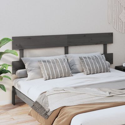 vidaXL Uzglavlje za krevet sivo 204 x 3 x 81 cm od masivne borovine