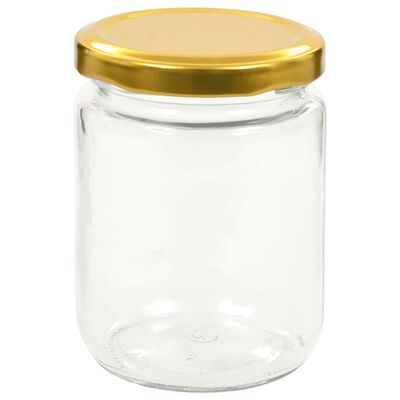 vidaXL Staklenke za džem sa zlatnim poklopcima 48 kom 230 ml