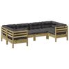 vidaXL 6-dijelni set vrtnih sofa od impregnirane borovine s jastucima