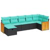 vidaXL 7-dijelni set vrtnih sofa od poliratana s jastucima crni