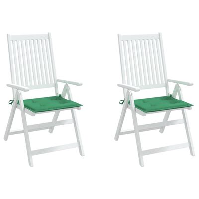 vidaXL Jastuci za vrtne stolice 2 kom zeleni 40 x 40 x 3 cm od tkanine