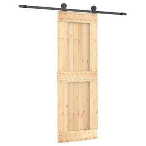 vidaXL Klizna vrata 70 x 210 cm Čvrsta borovina (neobrađena)