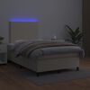vidaXL Krevet box spring s madracem LED krem 120x200cm od umjetne kože