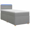 vidaXL Boxspring krevet s madracem Svjetlosiva 80 x 200 cm Tkanina