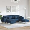 vidaXL Sofa s jastukom 3 pcs Plava tkanina