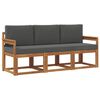 vidaXL Set vanjskih sofa s jastukom 3 pcs Prirodna i antracit