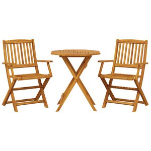 vidaXL 3-dijelni sklopivi bistro set od masivnog bagremovog drva