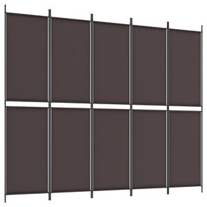 vidaXL Sobna pregrada s 6 panela smeđa 250x220 cm od tkanine