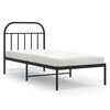 vidaXL Metalni okvir za krevet s uzglavljem crni 90x200 cm