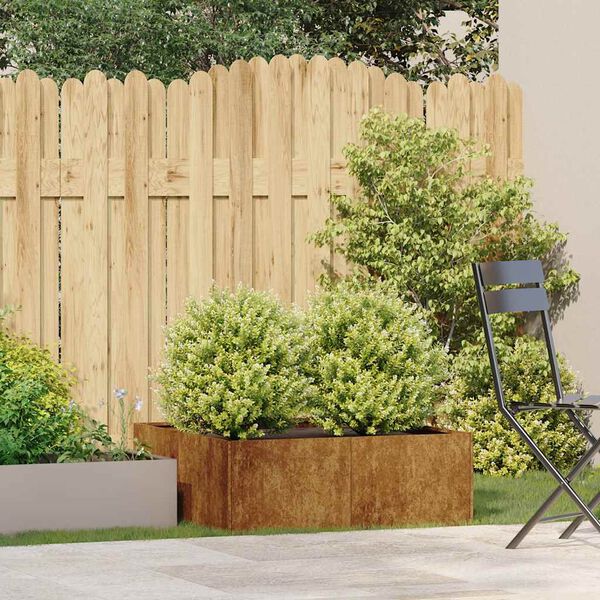 vidaXL Sadilica boja hrđe 80x80x30 cm od pohabanog čelika