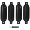 vidaXL Bokobrani za brod 4 kom crni 51 x 14 cm PVC