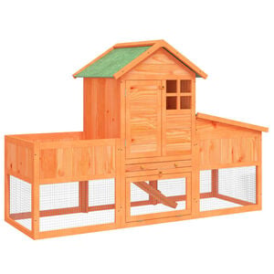 vidaXL Kavez za zečeve smeđi 170 x 63 x 113 cm od masivne borovine