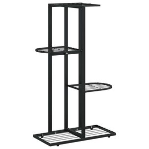 vidaXL Stalak za cvijeće s 4 razine 43 x 22 x 76 cm crni metalni