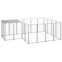 vidaXL Kavez za pse srebrni 6,05 m² čelični
