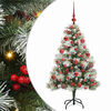 vidaXL Umjetno božićno drvce S LED lampica Zelena i bijela 150 cm
