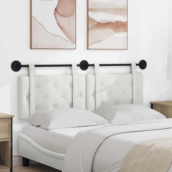 vidaXL Držeće uzglavlje Zidne Bijeli 150 x 55 x 5 cm Lažna koža