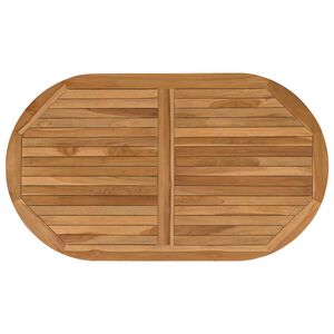 vidaXL Gornji dio stola Ovalni Čvrsto teak drvo Prirodna