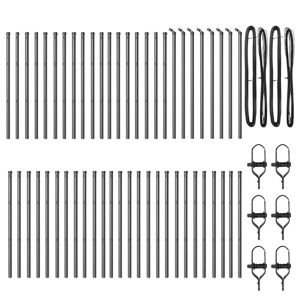 vidaXL Stup za ogradu Ostalo 52 pcs Siva 3,2 x 3,2 x 120 cm Čelik