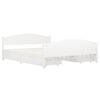 vidaXL Okvir za krevet s 4 ladice bijeli 160 x 200 cm masivna borovina