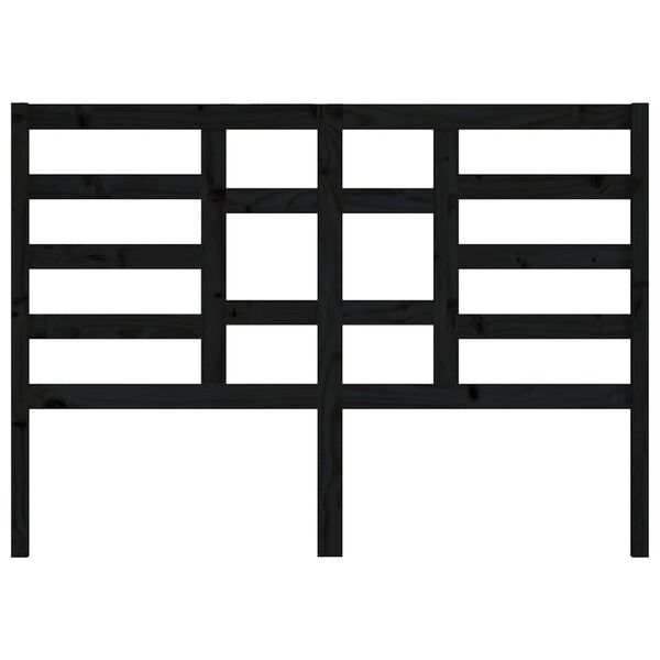 vidaXL Uzglavlje za krevet crno 126 x 4 x 104 cm od masivne borovine