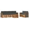 vidaXL Set vanjskih sofa 7 pcs Prirodna i antracit Čvrsto drvo akacije