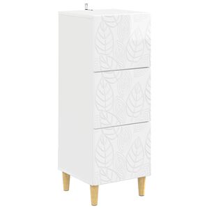 vidaXL Ormar s ladicama Bijela visokog sjaja 33 x 34,5 x 90 cm