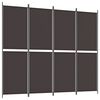 vidaXL Sobna pregrada s 4 panela smeđa 200 x 220 cm od tkanine