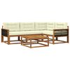 vidaXL Set vanjskih sofa s jastukom 5 pcs Prirodna i krem