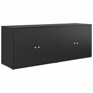 vidaXL Vrtni ormarić za pohranu crni 198x55,5x80 cm poli ratan