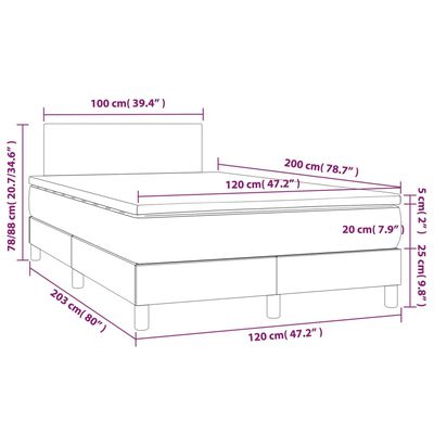 vidaXL Box spring krevet s madracem tamnozeleni 120x200 cm baršunasti