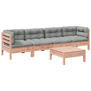 vidaXL 5-dijelni set vrtnih sofa s jastucima masivno drvo duglazije