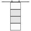 vidaXL Klizna vrata s priborom crna 76 x 205 cm kaljeno staklo
